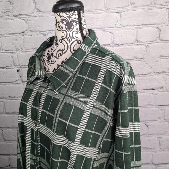 Attitudes womens long sleeve stretch check print button shirt pockets sz 4x bb20 - Picture 7 of 11